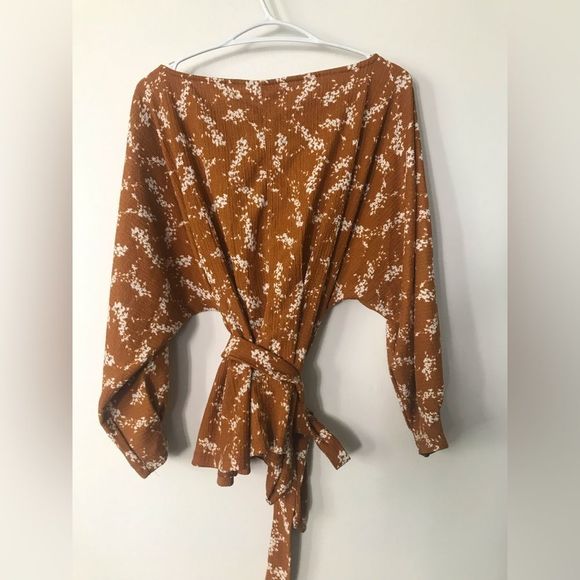 Anthropologie Mustard Wrap top. - Picture 1 of 7
